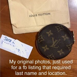 Louis Vuitton Brown Monogram Round Coin Pouch